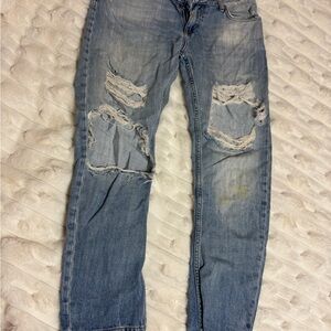 Zara Womens Relaxed Light Blue Jeans